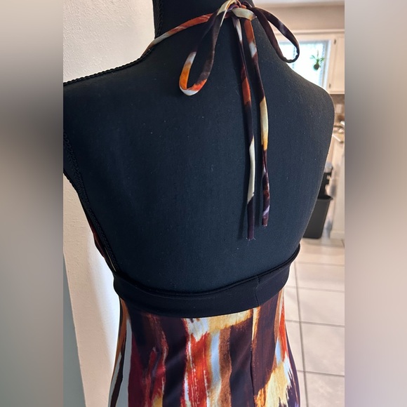 Elegant Open Back Multicolor Halter Maxi Dress - Picture 6 of 8